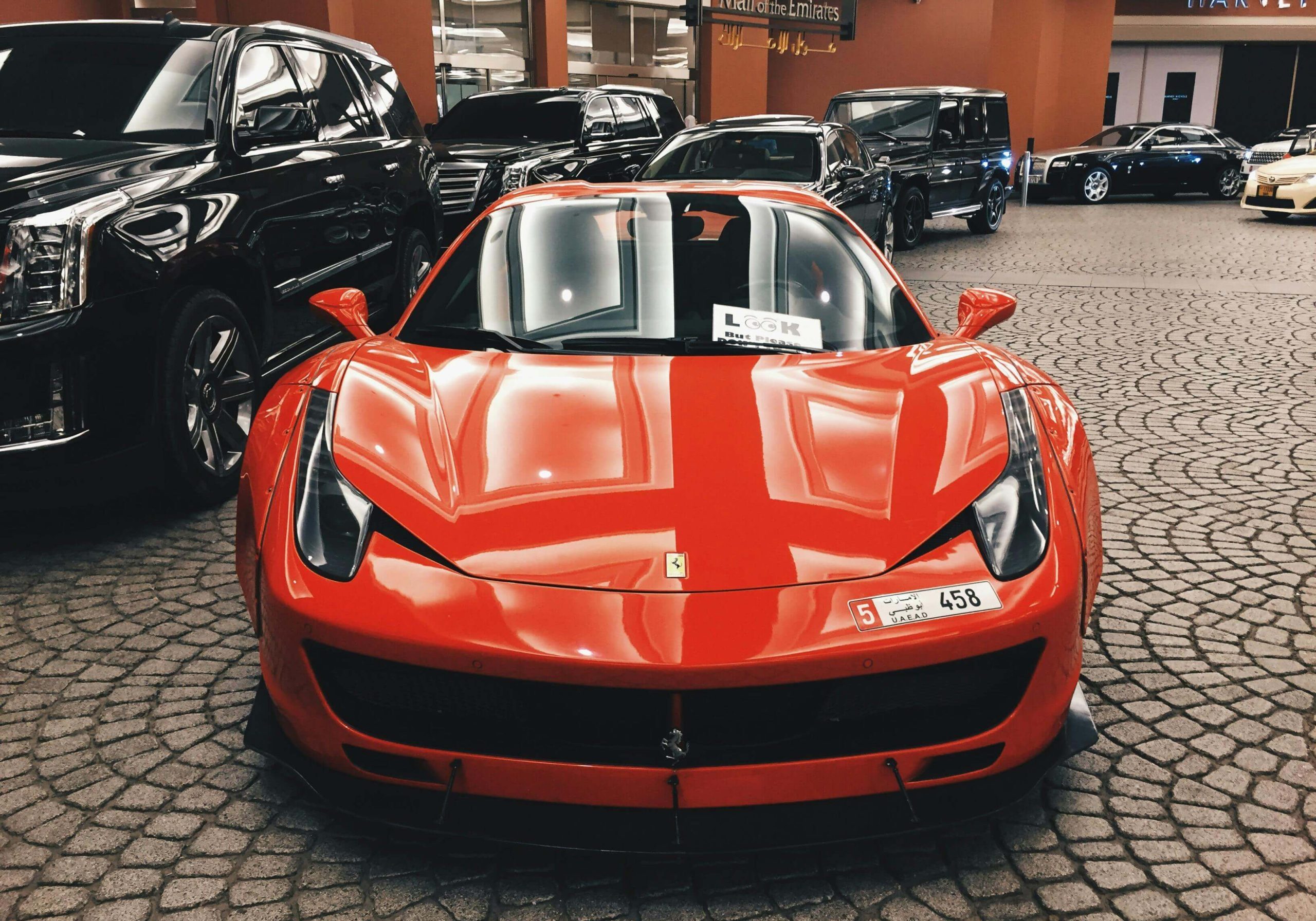 AUTOMOTIVE WINDOW TINTING on red sports car