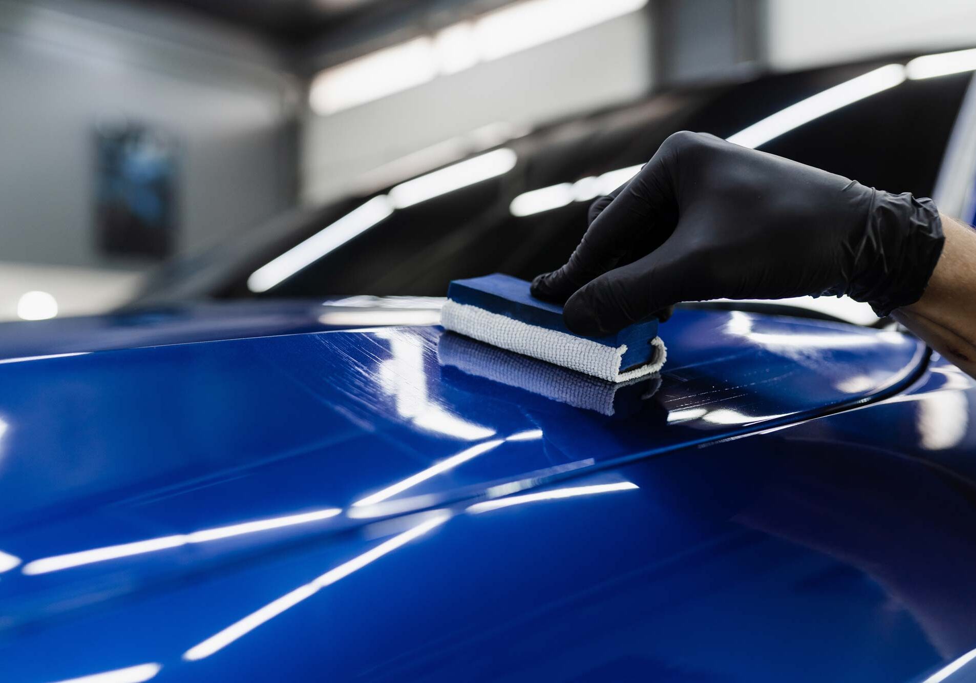 ceramic coating being applied